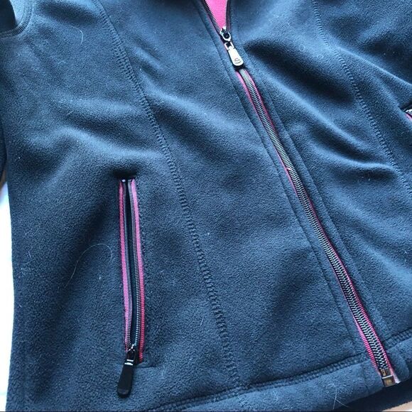 B. C. Clothing Light fleece jacket Black with red accent Petite Small - Picture 5 of 7